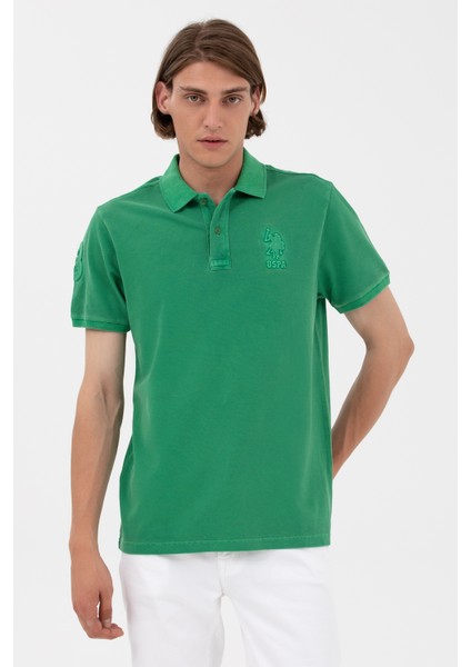 Polo Yaka Regular Fit Yeşil Erkek T-Shirt 1573851