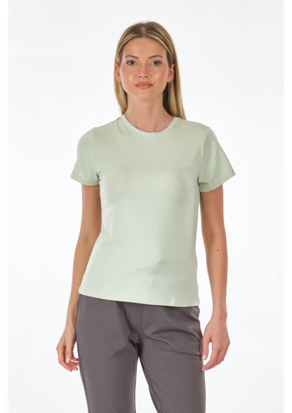 Bisiklet Yaka Basic Pastel Yeşil Kadın T-Shirt 2SWCT1313F