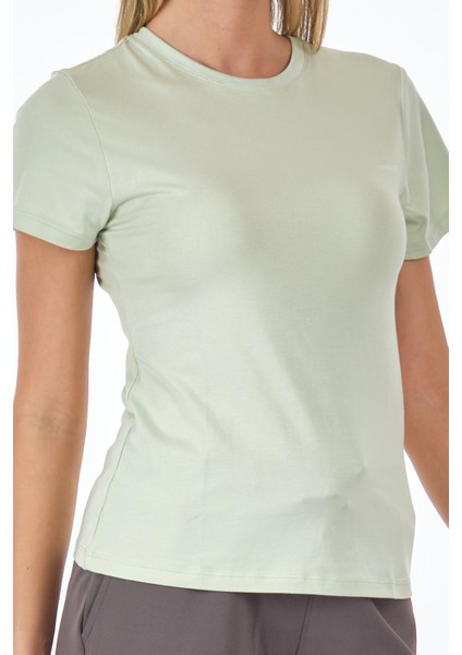 Bisiklet Yaka Basic Pastel Yeşil Kadın T-Shirt 2SWCT1313F