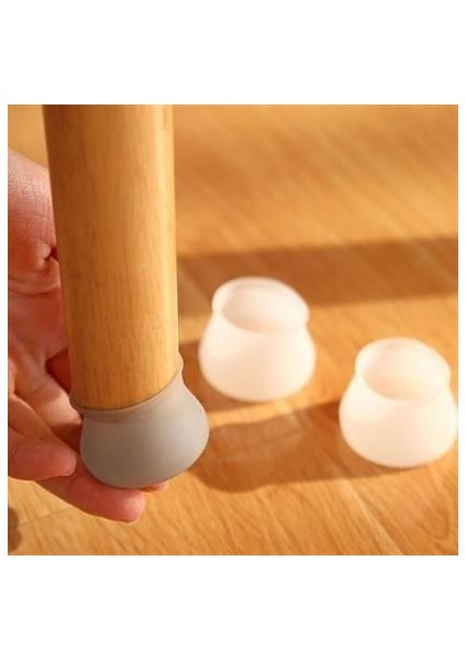 Buffer&reg; 8 Adet Silikon Masa ve Sandalye Ayağı Için Kaydırmaz Çizdirmez Mobilya Çorabı Gri indirimleri