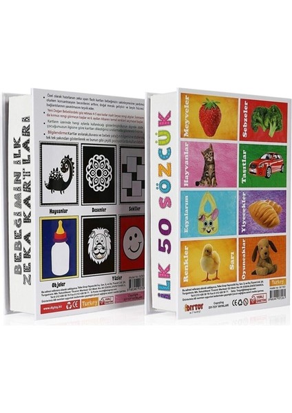 Flash Cards Ilk 50 Sözcük + Bebeğimin Ilk Zeka Kartları Bebek Eyitiçi Set 2 Li modelleri
