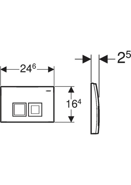 Geberit DELTA35 115.135.11.5 Kumanda Paneli Çift Basmalı, Beyaz