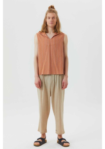 Kapüşonlu Kolsuz Etnik Erkek Gömlek fiyatları