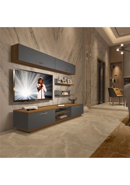 Eko 5b Mdf DVD Tv Ünitesi Tv Sehpası - Pera - Antrasit