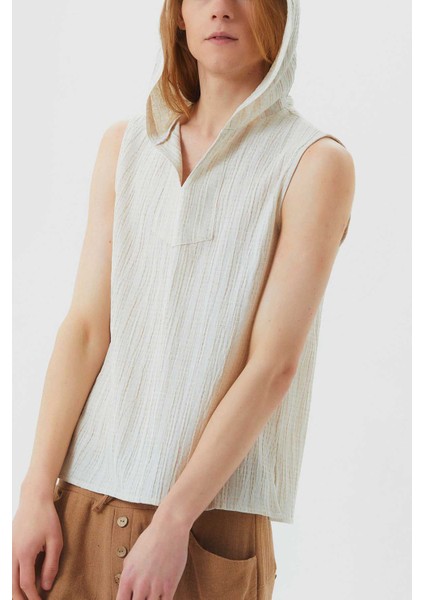 Kapüşonlu Kolsuz Etnik Erkek Gömlek indirimleri