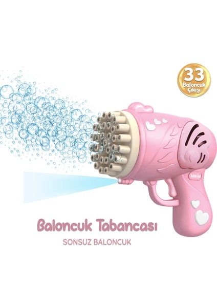 33 Kanal Işıklı Pilli Baloncuk Makinesi Köpük Tabancası Bubble Gun Machine