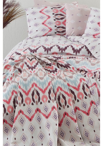 Astec Pembe Çift Kişilik Pamuklu Pike Takımı