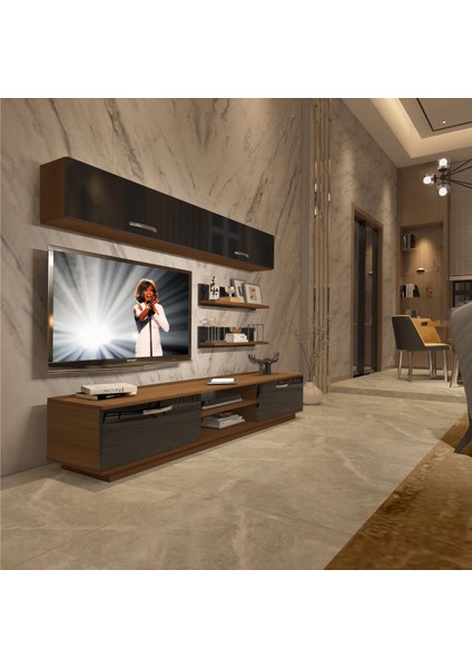 Eko 5b Slm DVD Tv Ünitesi Tv Sehpası - Ceviz - Siyah
