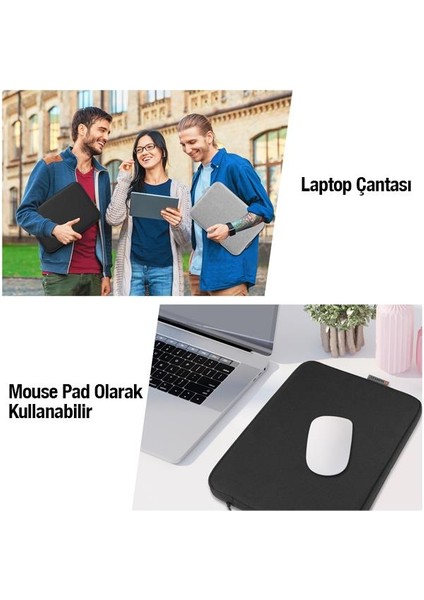 Polham 15 Inch Su Geçirmez Laptop Tablet Çantası, Darbe Emici Toz Tutmaz, Çizilmez Oxfort El Çantası