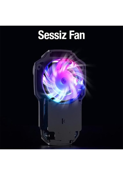 Polham Universal Rgb Işıklı 700MAH Şarjlı Radyatörlü Süpercool Oyuncular Için Telefon Soğutma Fanı