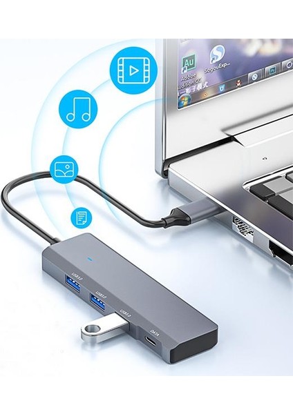 Polham 100W 4in1 Type C To 3x USB 3.0, 1x Pd Type C Çoğaltıcı Çevirici Adaptör Hub