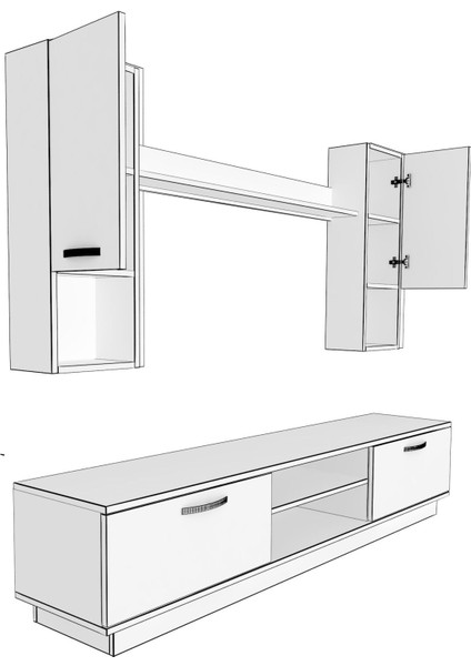 Eko 5dab Mdf DVD Tv Ünitesi Tv Sehpası - Ceviz - Siyah Mermer fiyatları