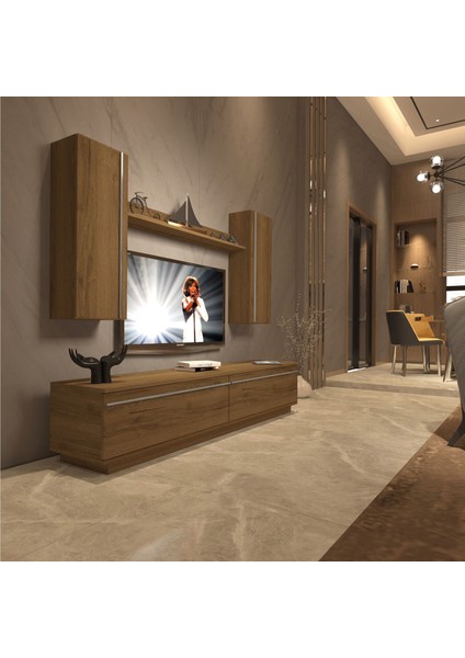 Eko 5db Mdf Std Tv Ünitesi Tv Sehpası - Naturel Pera