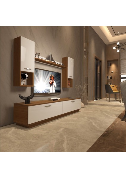 Eko 5dab Slm Std Tv Ünitesi Tv Sehpası - Ceviz - Beyaz
