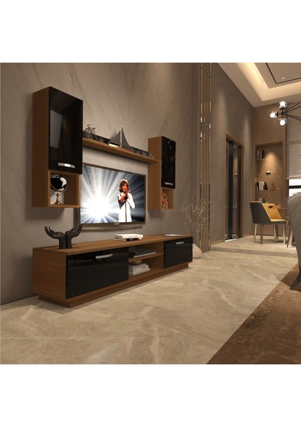 Eko 5dab Slm DVD Tv Ünitesi Tv Sehpası - Ceviz - Siyah