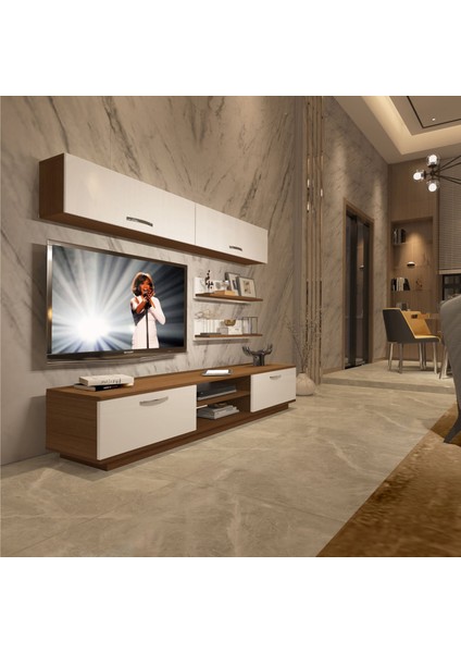 Eko 5b Slm DVD Tv Ünitesi Tv Sehpası - Ceviz - Beyaz