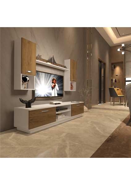 Eko 5dab Mdf DVD Tv Ünitesi Tv Sehpası - Beyaz - Pera
