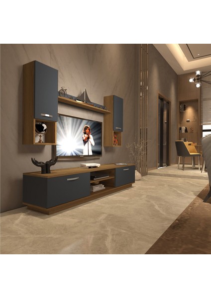 Eko 5dab Mdf DVD Tv Ünitesi Tv Sehpası - Pera - Antrasit