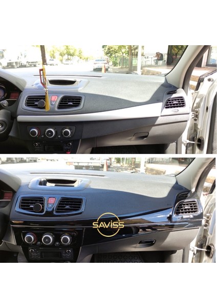 Renault Fluence Otomatik Vites Uyumlu Parlak Siyah Full Set,torpido Konsol Maun Kaplama (Pianoblack)