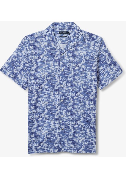 Nautıca Erkek Lacivert Classic Fıt Kısa Kollu Gömlek