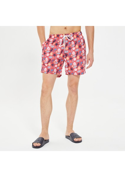 Erkek Kırmızı Standart Fit Şort Mayo modelleri