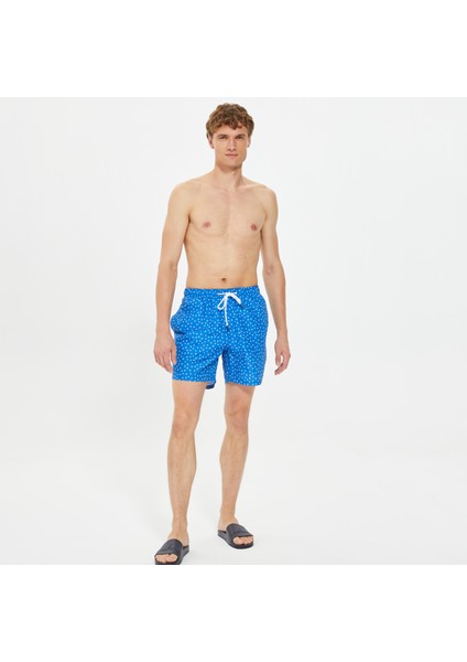 Erkek Mavi Standart Fit Şort Mayo