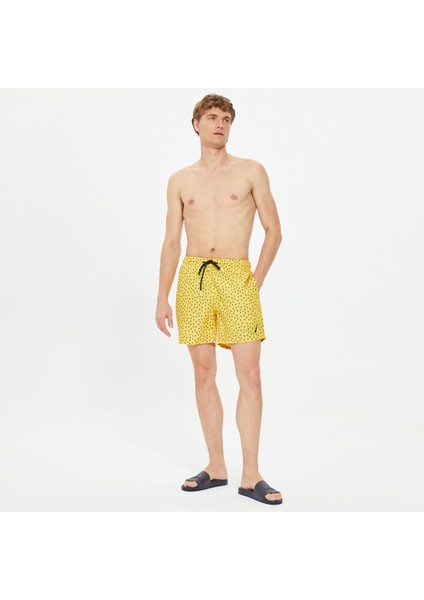 Erkek Sarı Standart Fit Şort Mayo