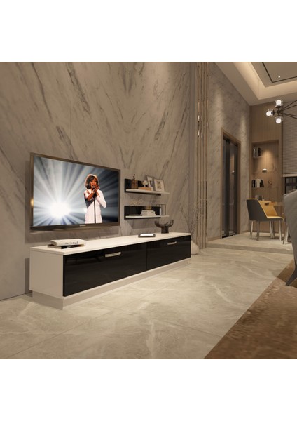 Eko 4b Slm Std Tv Ünitesi Tv Sehpası - Beyaz - Siyah