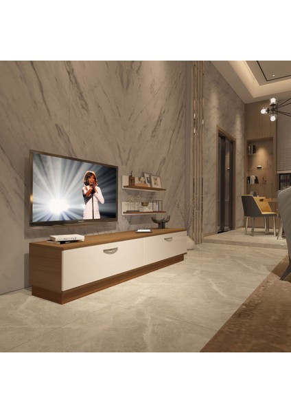 Eko 4b Slm Std Tv Ünitesi Tv Sehpası - Ceviz - Beyaz