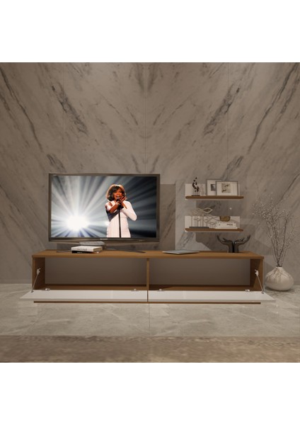 Eko 4b Slm Std Tv Ünitesi Tv Sehpası - Ceviz - Beyaz