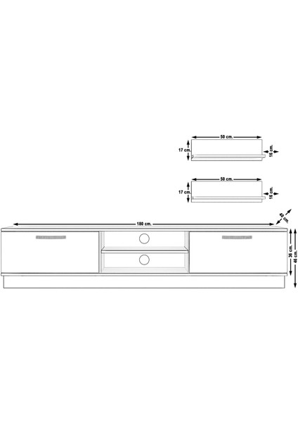 Eko 4b Mdf DVD Tv Ünitesi Tv Sehpası - Beyaz - Pera