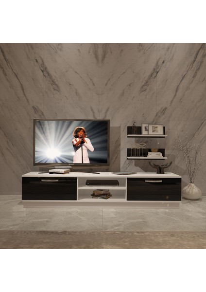 Eko 4b Slm DVD Tv Ünitesi Tv Sehpası - Beyaz - Siyah fiyatları