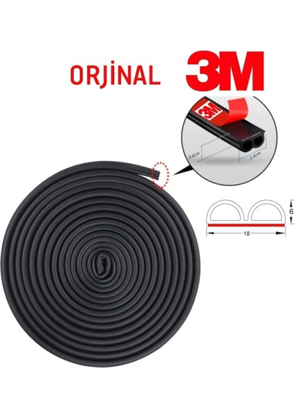 3m Oto Kapı Kaput Bagaj Ses Toz Yalıtım Fitili 5 Metre Uzunluk