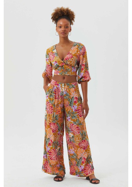 Düğüm Detaylı Pencereli Bohem Crop Bluz fiyatları