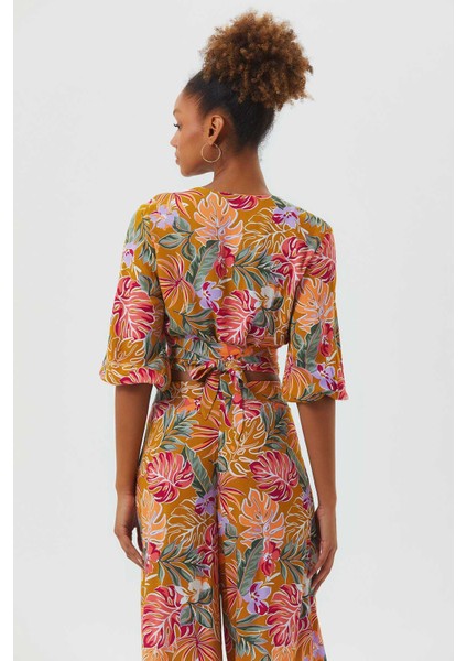 Düğüm Detaylı Pencereli Bohem Crop Bluz fırsatları