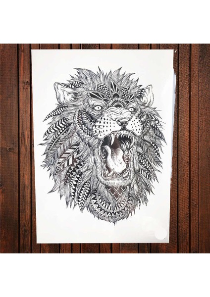 Bence Bu Olsun Geçici Dövme Zentangle Aslan Dövmesi Galatasaray