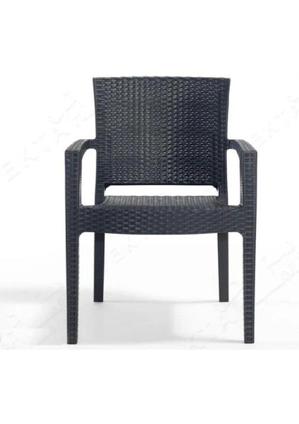 Rattan Sandalye -Antrasit-( Kollu)