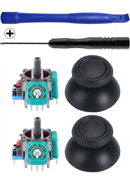 PS5 Analog Motor ve Topuz 2+2 Tornavida Ayırıcı Set Playstation 5 Kol Tamir Seti Yedek Parça