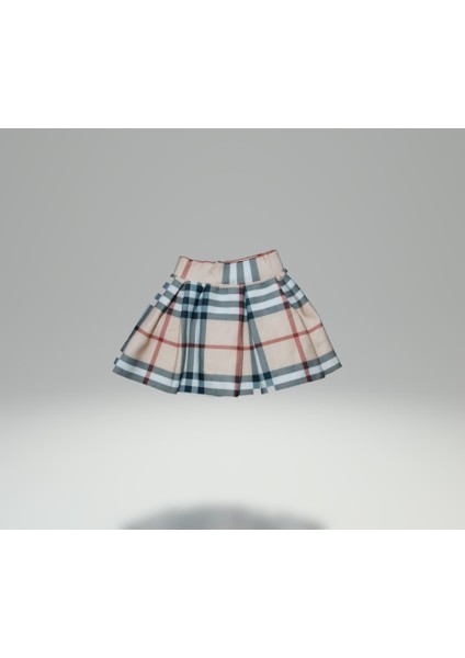 Açık Kahverengi Çizgili Çocuk Eteği