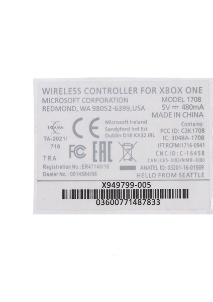XBOX One XBOX Elite Kol Tamir Etiketi Yedek Parça XBOX Kol Tamir Sticker Beyaz