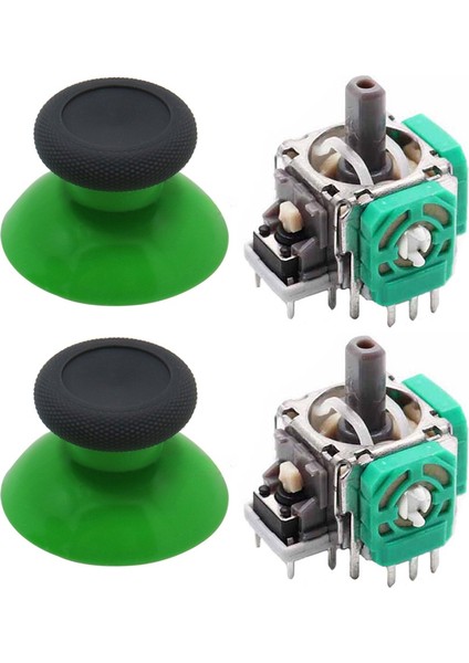 XBOX One Analog Motor Topuz Seti 2+2 One - One S/X - Series S/X Uyumlu Siyah Yeşil