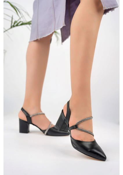 Sivri Kalıp Biyesi Taşlı Siyah Kadın Stiletto fiyatları
