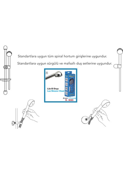 Lux Duş Başlığı Krom