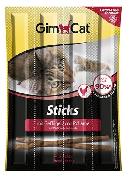 Kedi Ödül Çubuğu Sticks Kümes Hay. 4lü 20GR