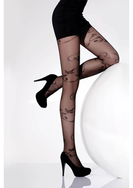 Hanımeli Kadın Desenli Külotlu Çorap