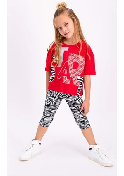 Kız Çocuk Kapri Tayt Takımı - -Kırmızı - 6 Yaş - RP2481-22661