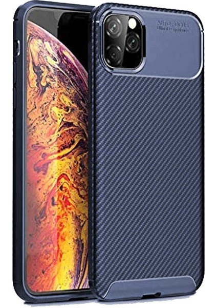 Apple iPhone 11 Pro Max Karbon Desenli Negro Silikon Kılıf