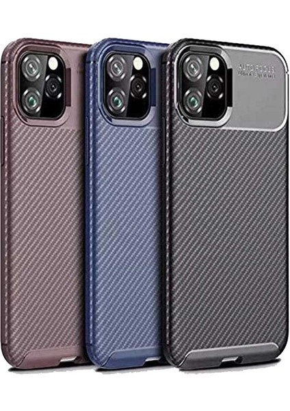 Apple iPhone 11 Pro Max Karbon Desenli Negro Silikon Kılıf