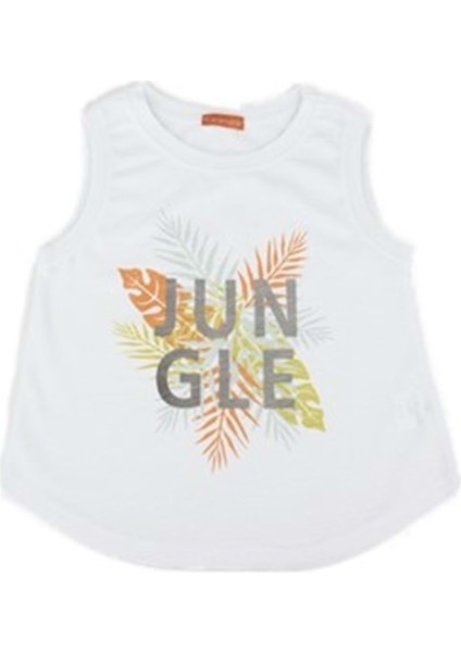 Kız Çocuk Tshrt Jungle - Karamela - Beyaz - 5 Yaş - 3174-21301