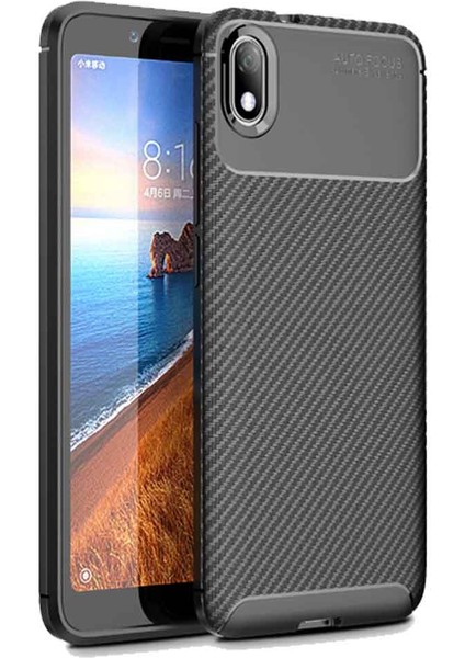 Xiaomi Redmi 7A Karbon Desenli Negro Silikon Kılıf